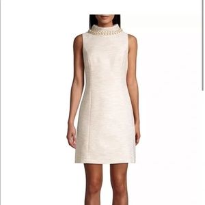 NWT 𝅺Lily Pulitzer PAYTON Ivory Pearl neck DRESS Sz 12 Sleeveless